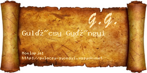 Gulácsy Gyöngyi névjegykártya